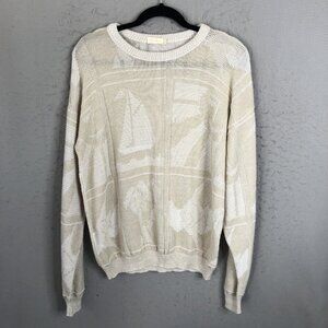 Vintage Tanto Pelo Sweater Mens Extra Large Cream White Boat Yacht Cruise Resort